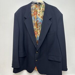 Vintage Palm Beach Blazer Champion Dark Blue Jacket Sports Theme Lining 2XL (54)